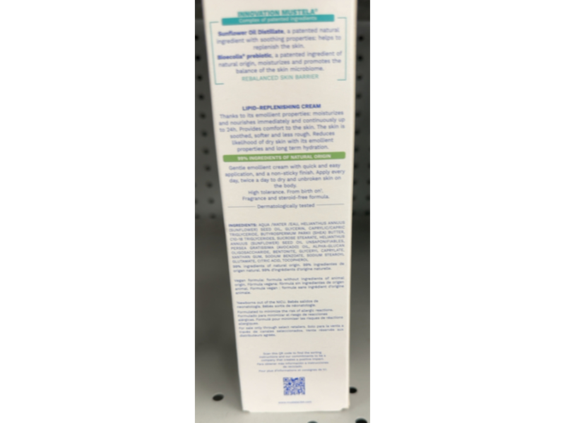 Mustela Stelatopia+ Lipid-Replenishing Cream, 5.07 fl oz/150 mL