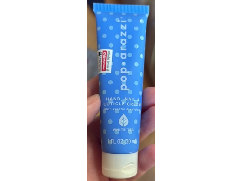 Pop.Arazzi Keratin & Calcium Hand, Nail & Cuticle Cream, White Tea, 1 fl oz/30 mL