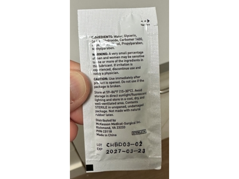 McKesson Lubricating Jelly, 0.176 oz/5 g