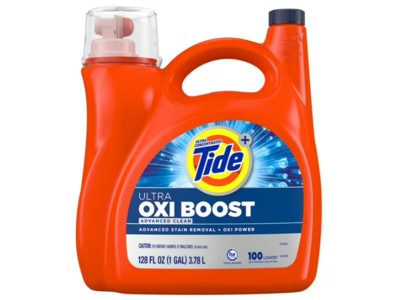 Tide+ Ultra OXI Boost Laundry Detergent, 100 Loads, 128 fl oz/3.78 L