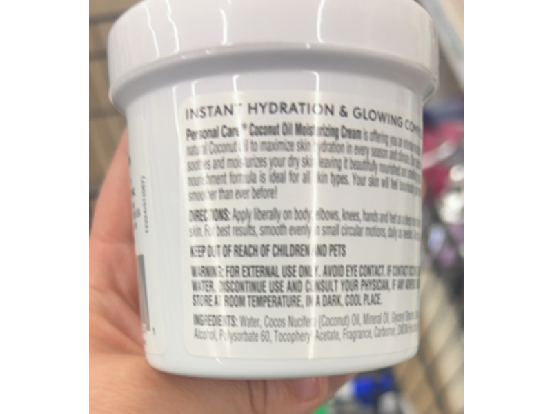 Personal Care Coconut Oil Moisturizing Cream, Vitamin E, 6 oz/170 g, Pack Of 2