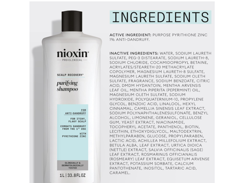 Nioxin Pyrithione Zinc Medicating Cleanser, 33.8 fl oz/1 L