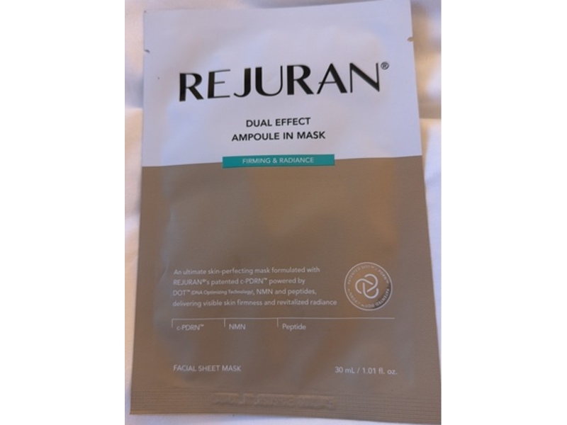 Rejuran Dual Effect Ampoule In Mask, Firming & Radiance, 1.01 fl oz/30 mL