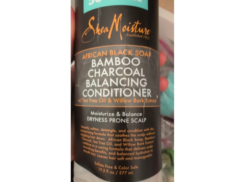 Shea Moisture African Black Soap Balancing Conditioner, Bamboo Charcoal, 19.5 fl oz/577 mL