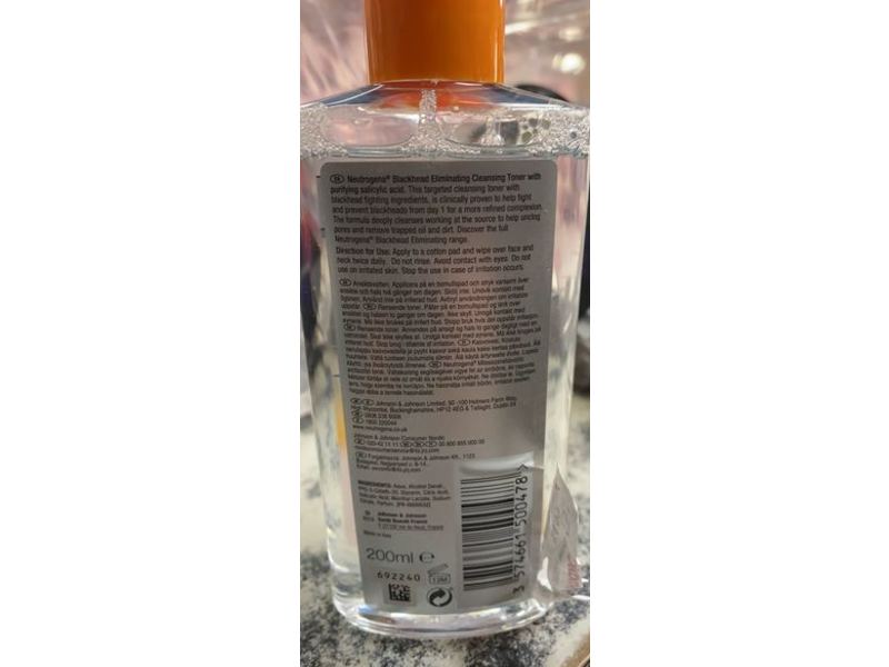 Neutrogena Blackhead Eliminating Cleansing Toner, 6.7 fl oz / 200 ml