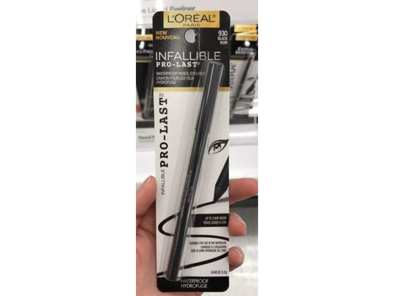 L'Oreal Paris Infallible Pro-Last Waterproof Pencil Eyeliner, Black, 0.042 oz/1.2 g