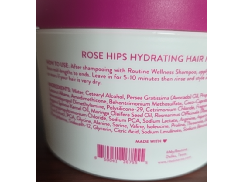Routine Wellness Hydrating Hair Mask, Rose Hips, 8 oz/237 mL
