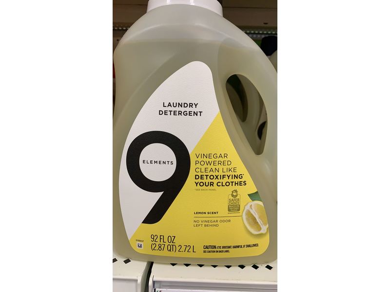9 Elements Liquid Laundry Detergent, Lemon Scent, 92 fl oz