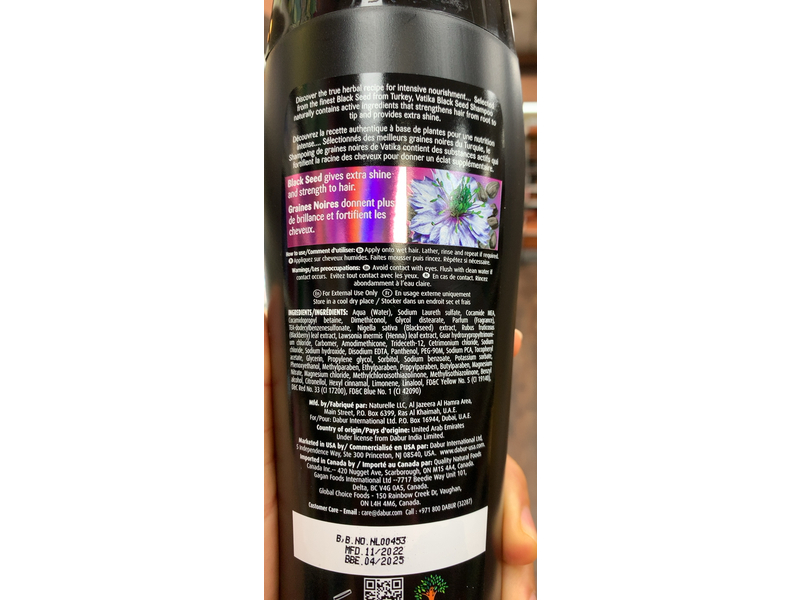 Vatika Naturals Complete Hair Care Shampoo, Black Seed, 13.52 fl oz/400 mL