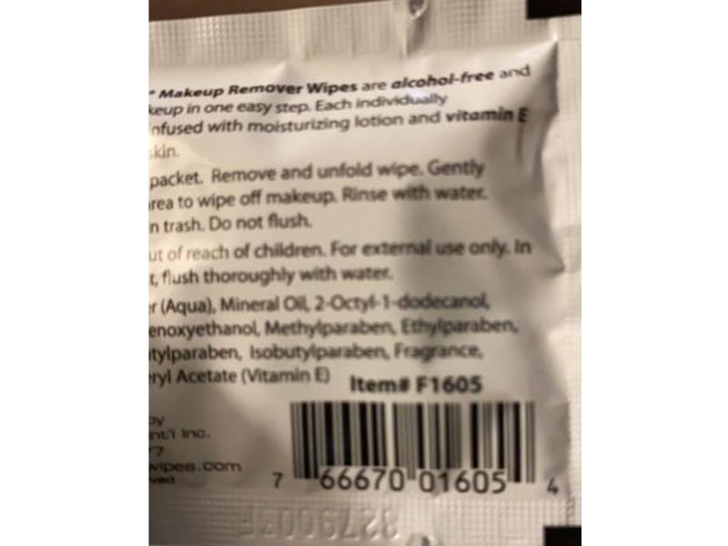 Diamond Wipes Makeup Remover Wipes, Vitamin E, 1 Count