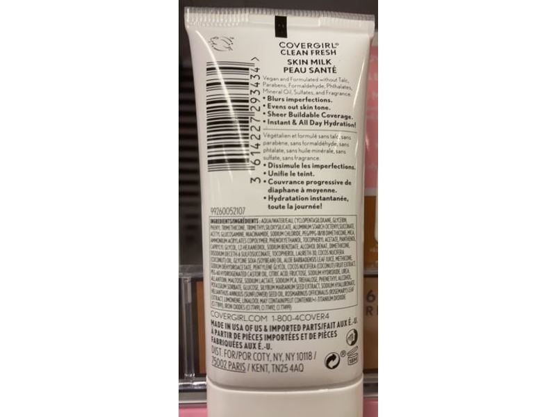 Covergirl Clean Fresh Skin Milk Foundation, Dewy Finish, 590 Tan/Rich, 1 fl oz/30 mL