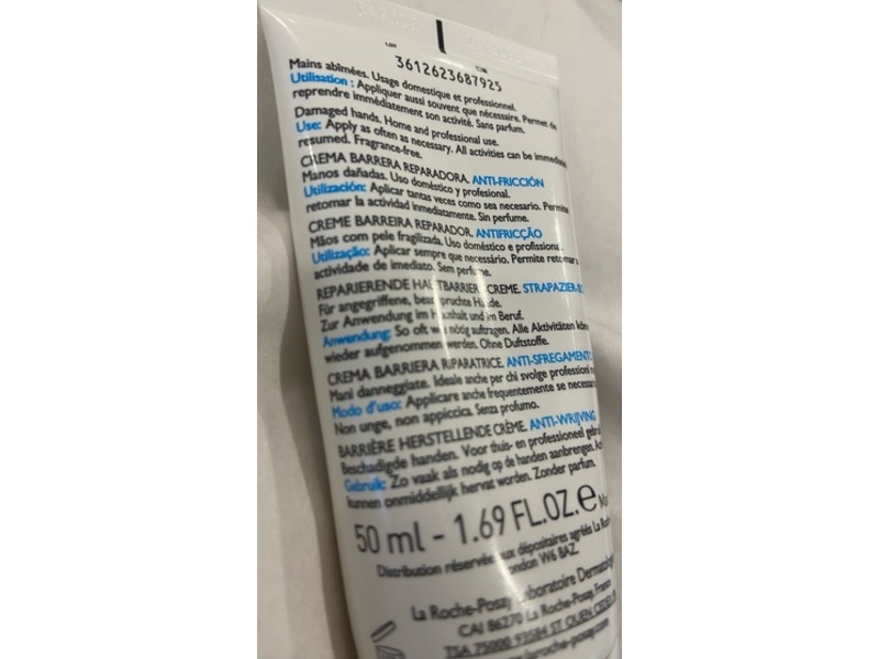 La Roche-Posay Cicaplast Mains Barrier Repairing Cream, 1.69 fl oz/50 mL