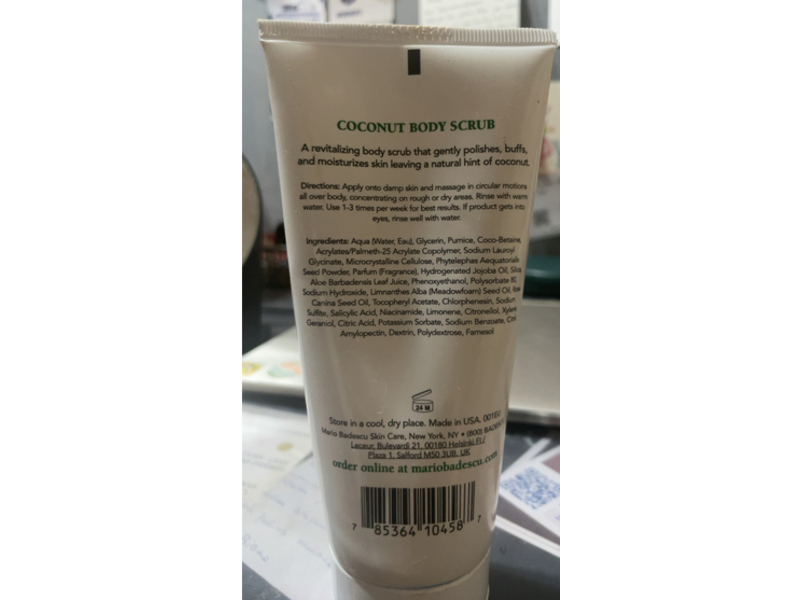 Mario Badescu Skin Care Body Scrub, Coconut, 6 oz/170 g