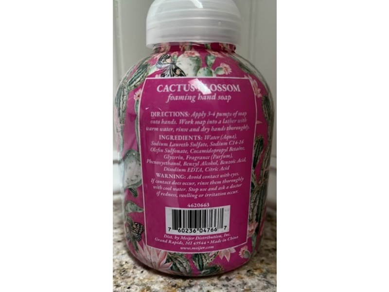 Meijer Foaming Hand Soap, Cactus Blossom, 12.5 fl oz/370 mL