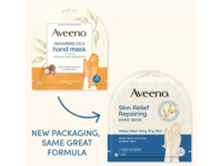 Aveeno Skin Relief Repairing Hand Mask, Fragrance Free, Triple Oat & Shea Butter, 1 Pair - thumbnail 2