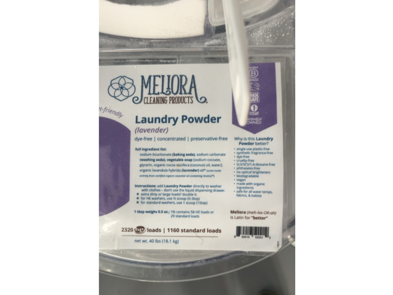 Meliora Cleaning Products Laundry Powder, Lavender, 1160 Loads, 18.1 kg