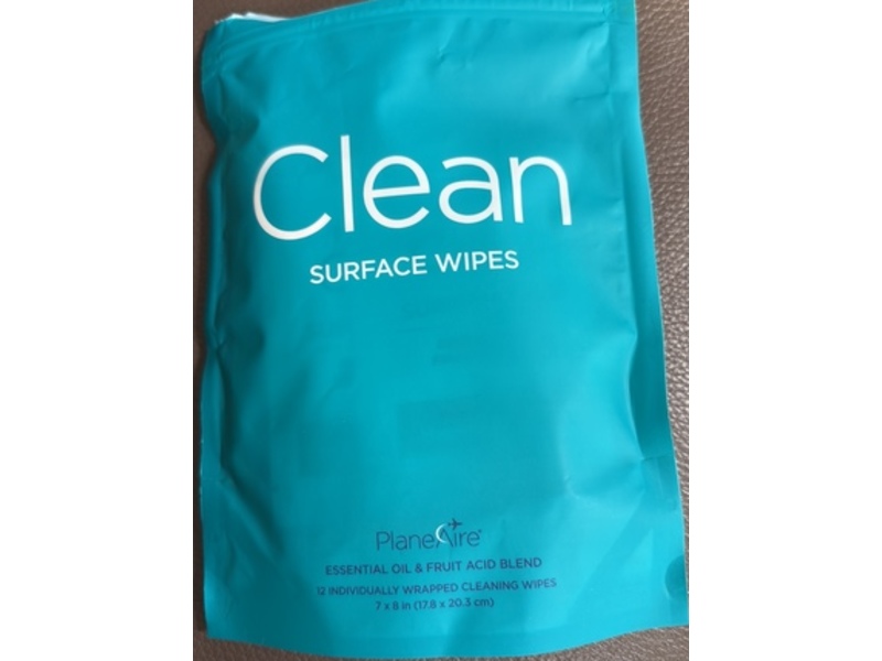 PlaneAire Clean Surface Wipes, 12 Count, Pack Of 2