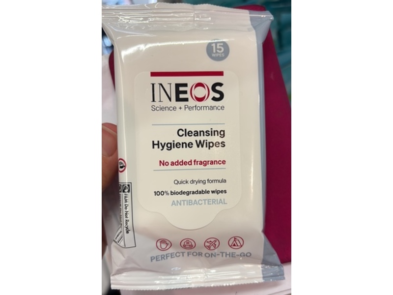 Ineos Cleansing Hygiene Wipes, 15 Count