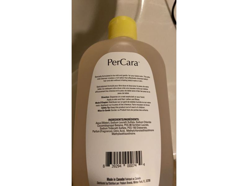 PerCara Baby Wash, Gentle Formula, 15 fl oz/444 mL