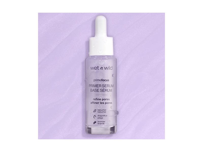 Wet n Wild Prime Focus Pore Primer Serum, Lavender, 1.0 fl oz/30 mL