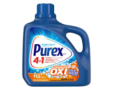 Purex Advanced Oxi Liquid Laundry Detergent, Cold Water Powder, 112 Loads, 169 fl oz/5 L