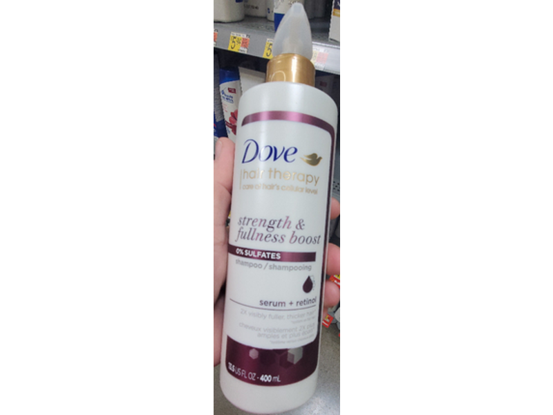 Dove Hair Therapy Serum + Retinol Shampoo, Strength & Fullness Boost, 13.5 fl oz/400 mL
