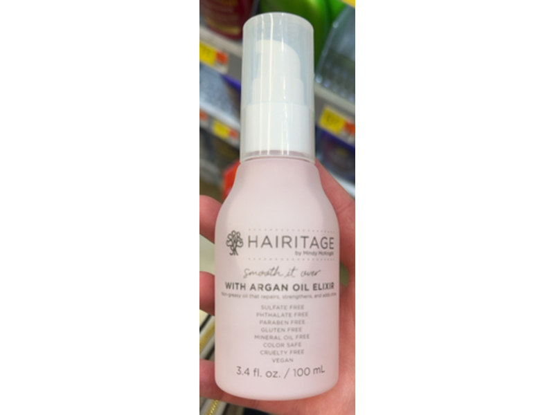 Hairitage By Mindy McKnight Smooth It Over, Argan Oil Elixir, 3.4 fl oz/100 mL