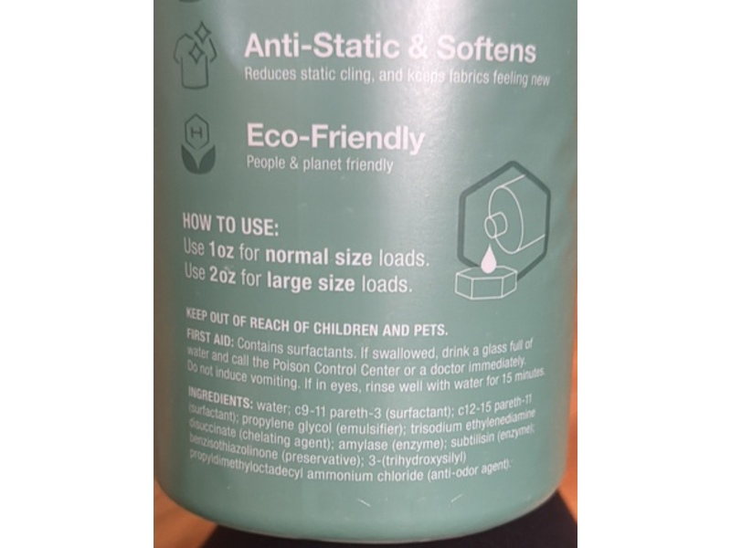 HEX Performance Laundry Detergent, Unscented, 50 Loads, 50 fl oz/1.48 L