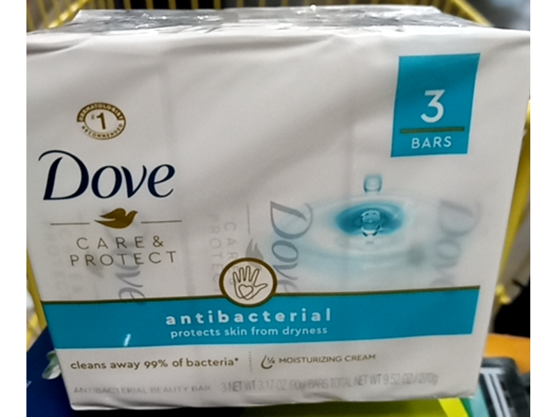 Dove Care & Protect Antibacterial Beauty Bar, 3.17 oz/90 g