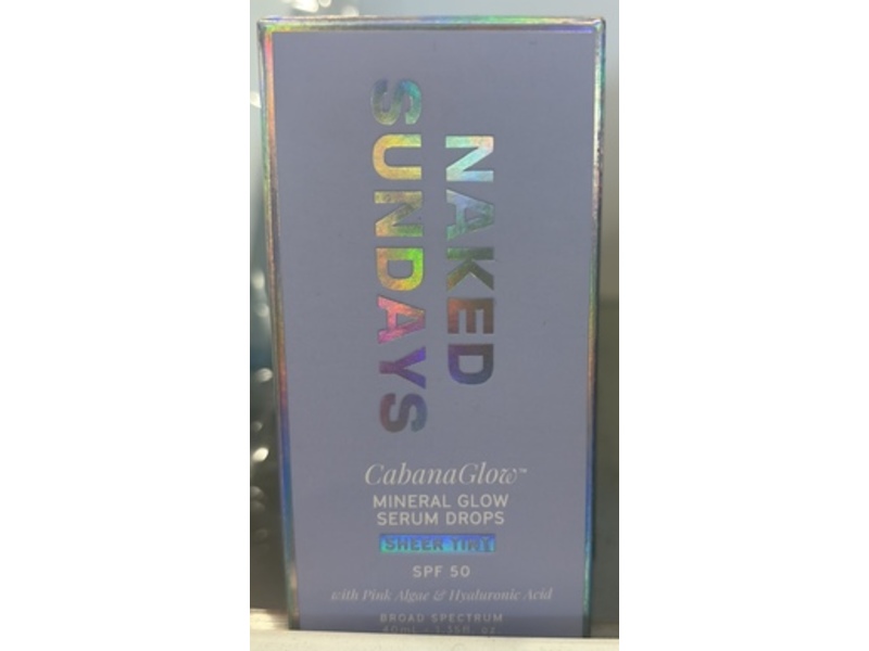Naked Sundays Cabana Glow Mineral Glow Serum Drops, Sheer Tint, SPF 50, 1.35 fl oz/40 mL