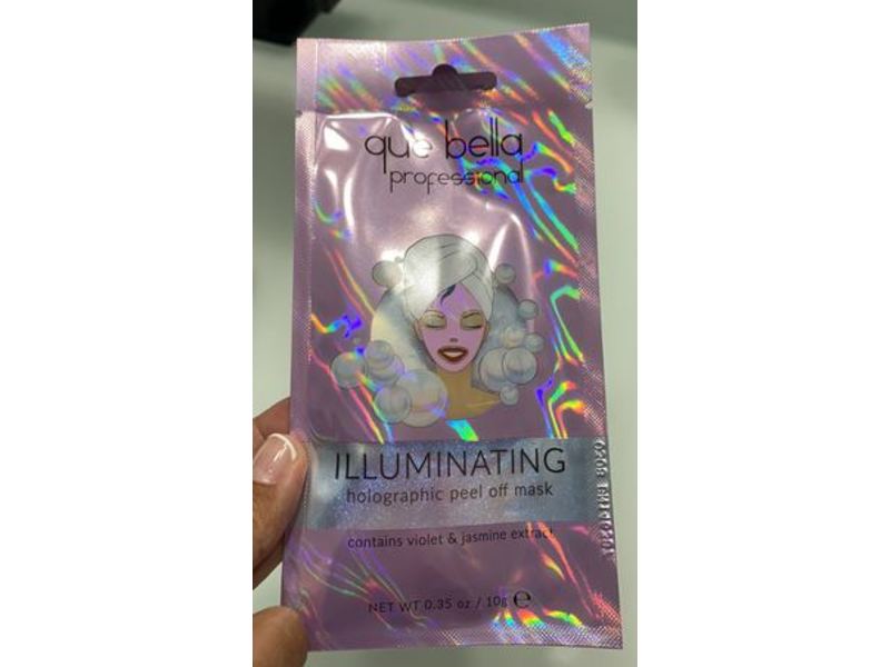 Que Bella Illuminating Holographic Peel Off Mask, 0.35 oz/10 g