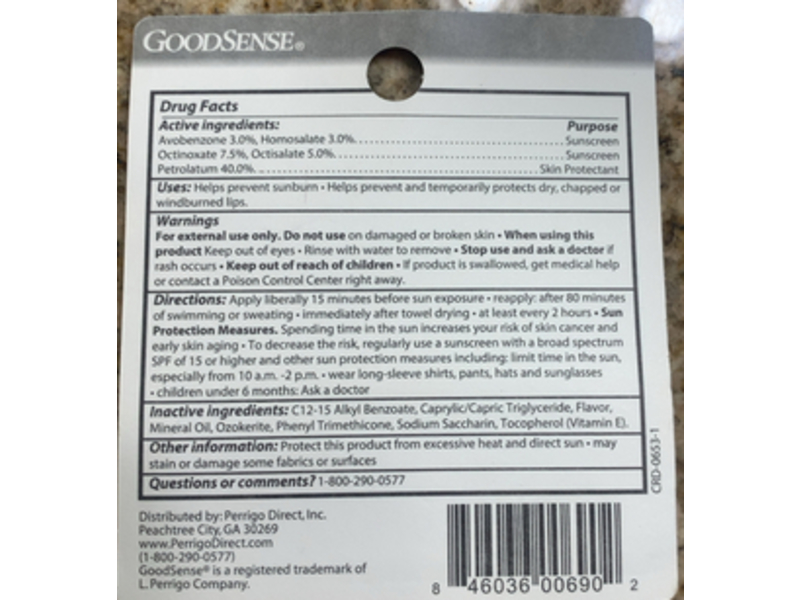 GoodSense Tropical Lip Balm, SPF 45, 0.14 oz/4 g