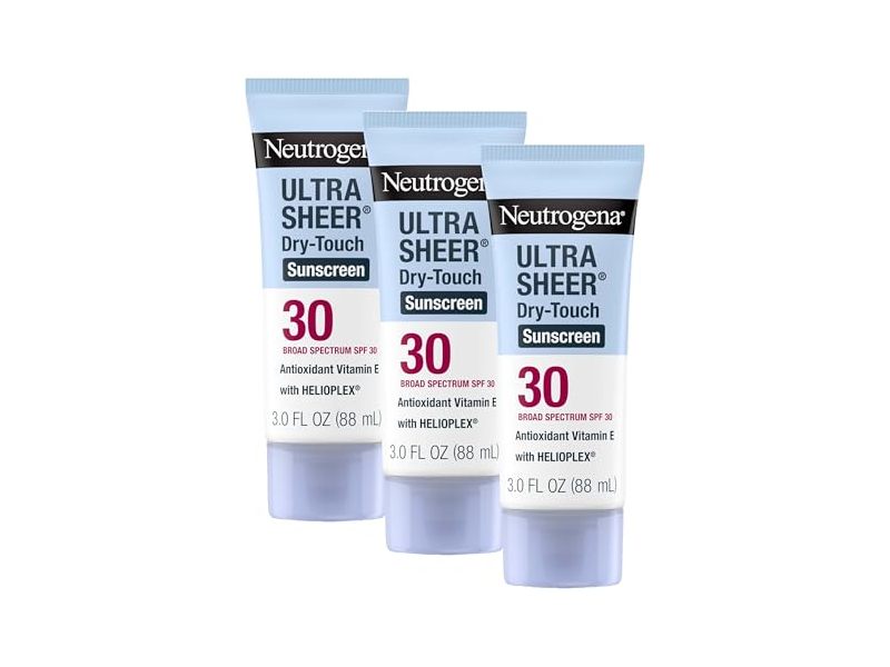 Neutrogena Ultra Sheer Dry-Touch Sunscreen, SPF 30, 3 fl oz/88 mL, Pack of 3