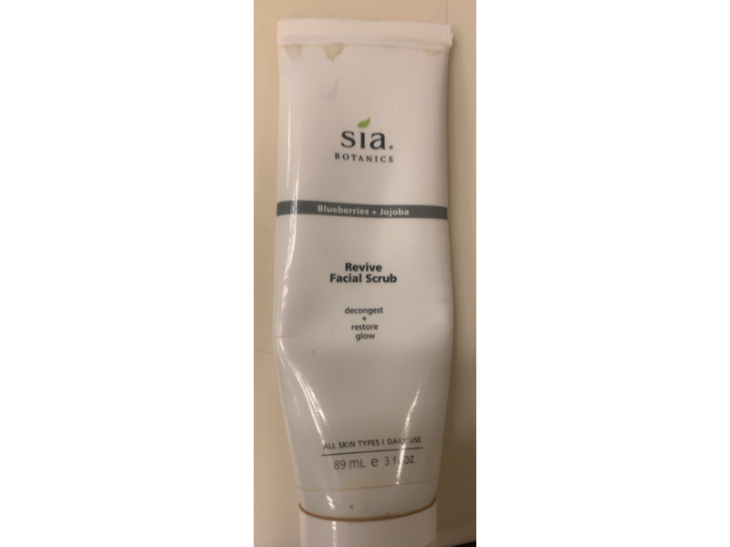 Sia Botanics Revive Facial Scrub, Blueberries + Jojoba, 3 fl oz/89 mL
