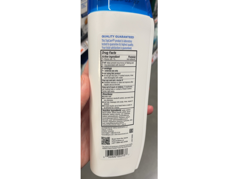 Top Care Beauty Everyday Clean Gentle Dandruff Shampoo, 12.5 fl oz/370 mL