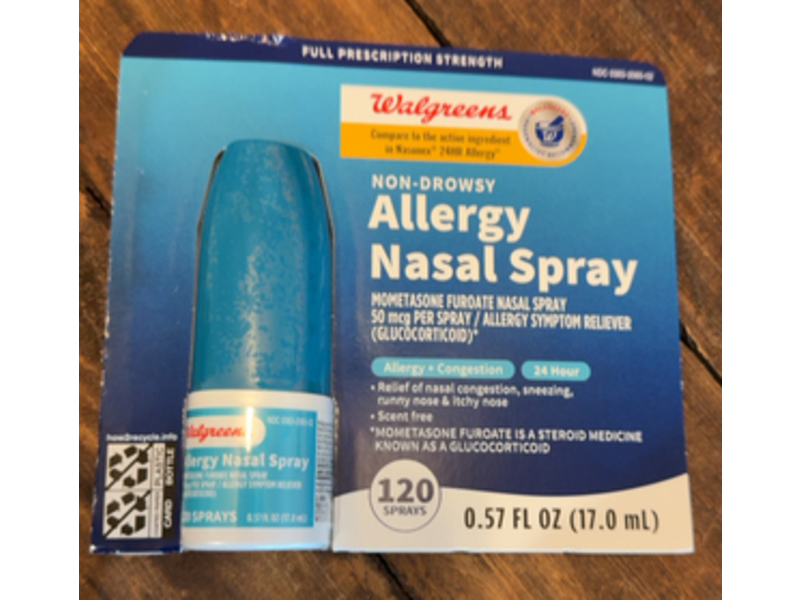 Walgreens Allergy Nasal Spray, 0.57 fl oz/17.0 mL, 120 Count
