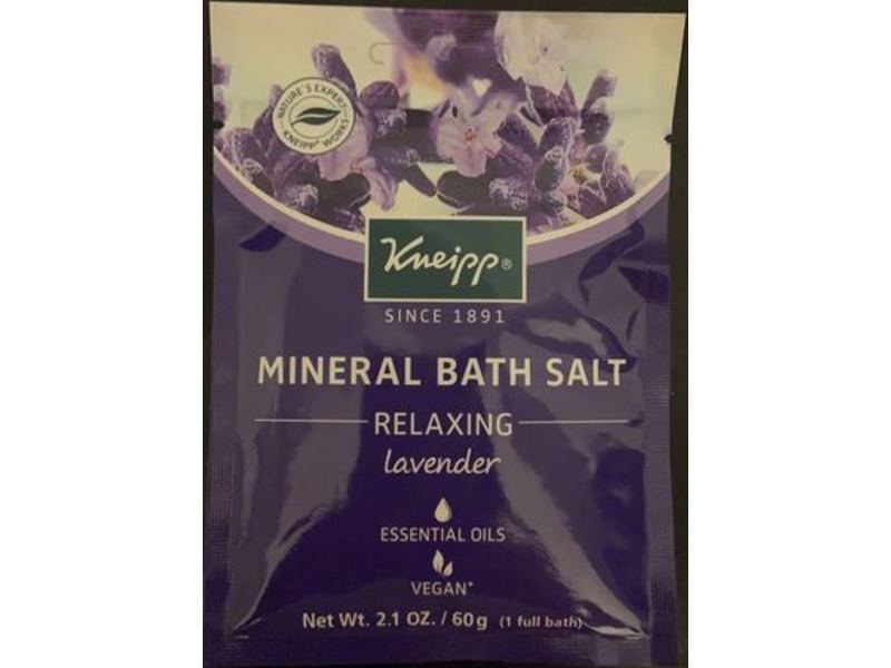 Kneipp Mineral Bath Salt, Relaxing, Lavender, 2.1 oz/60 g
