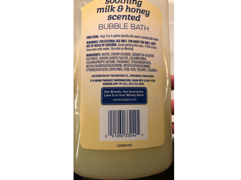 Kroger Soothing Bubble Bath, Milk & Honey, 32 fl oz/946 mL