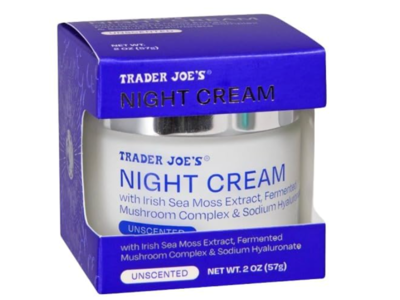 Trader Joe's Night Cream, Irish Sea Moss, Mushroom Complex & Sodium Hyaluronate, 2 fl oz/57 g