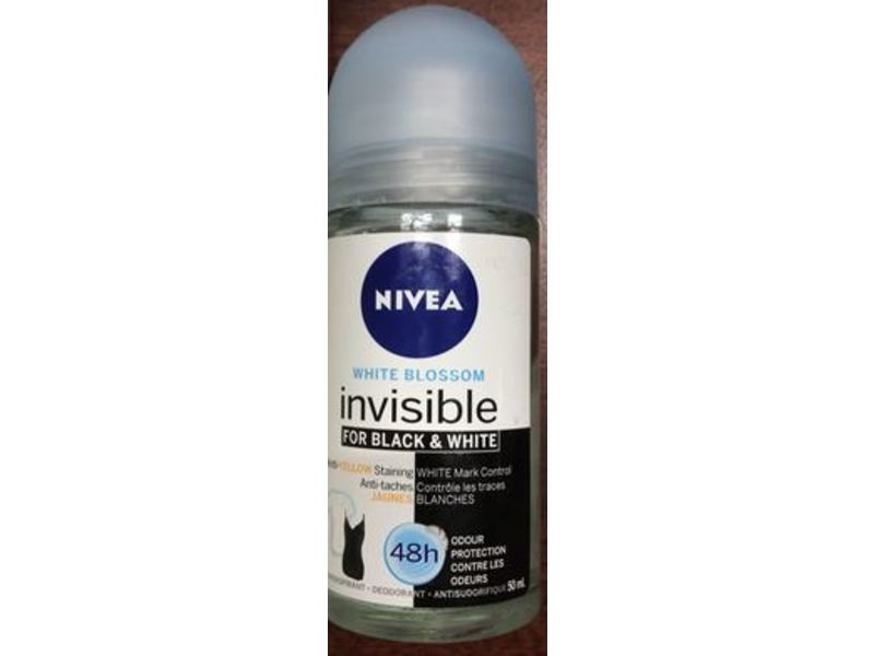 Nivea White Blossom Invisible Deodorant Antiperspirant for Black & White, 50 mL