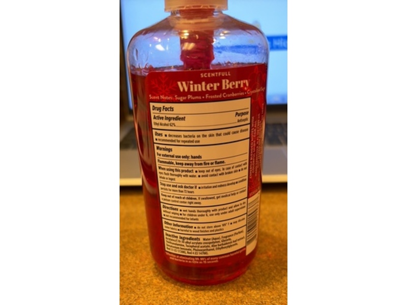 Scentfull Hand Sanitizer, Winter Berry, 11 fl oz/325 mL