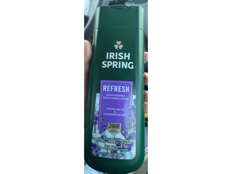 Irish Spring Refresh Moisturizing Face & Body Wash, Lavender Scent, 20 fl oz/591 mL