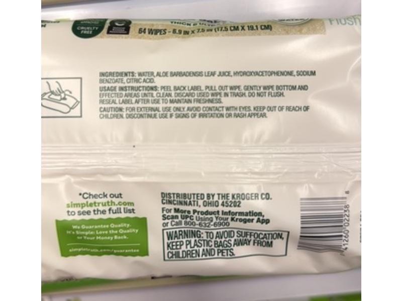 Simple Truth Fragrance Free Baby Wipes, 64 Count