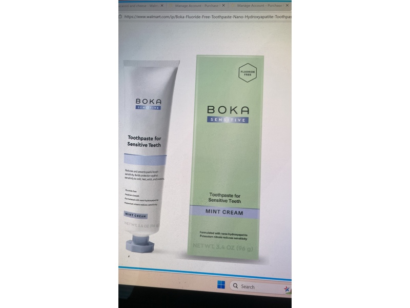 Boka Sensitive Toothpaste, Mint Cream, 3.4 oz/96 g