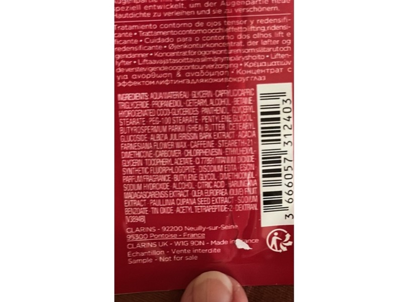 Clarins Total Eye Lift Cream, 0.03 oz/1 mL