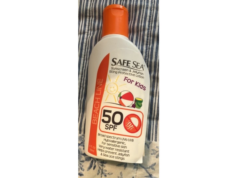 Safe Sea Sunscreen & Jellyfish Sting Protective Lotion, SPF 50, 4 fl oz/118 mL, Pack Of 3