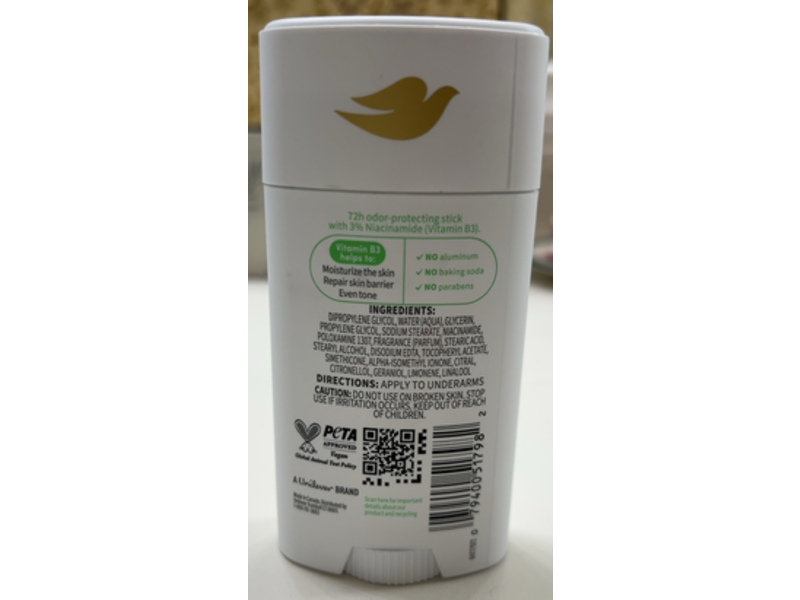 Dove Vitamincare+ Deodorant, Green Tea & Sakura, 2.6 oz/74 g