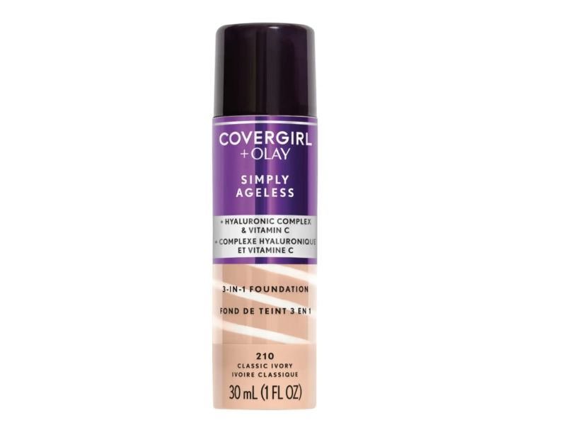 CoverGirl+Olay Simply Ageless 3-In-1 Foundation, 210 Classic Ivory,1 fl oz/30 mL