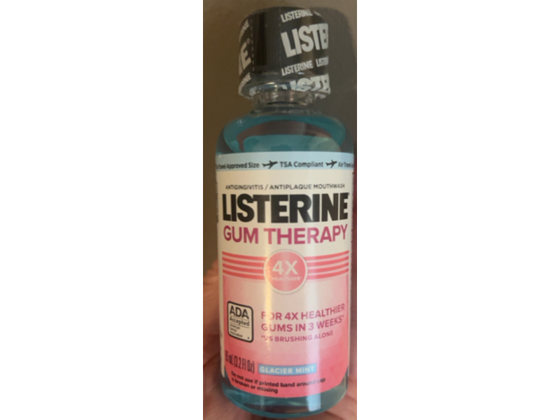 Listerine Gum Therapy Antiplaque Mouthwash, Glacier Mint, 3.2 fl oz/95 mL
