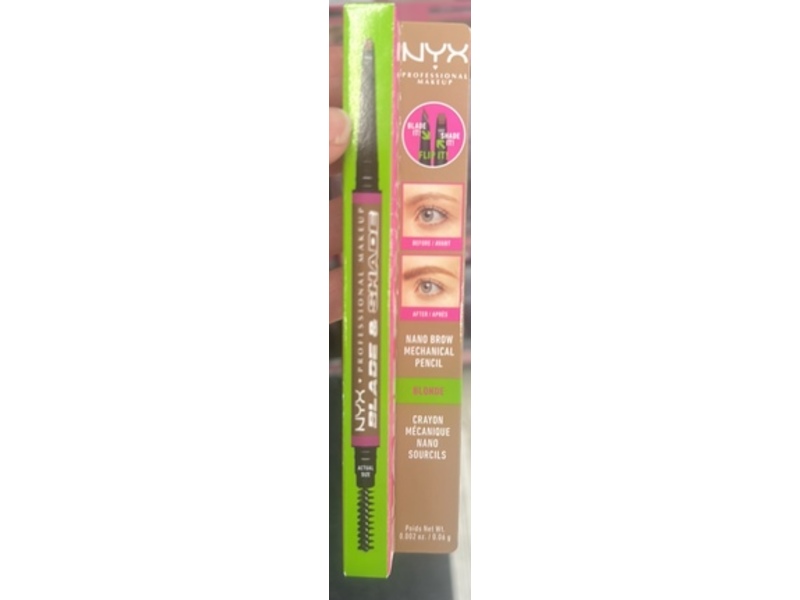 NYX Professional Makeup Blade & Shade Nano Mechanical Brow Pencil, Blonde, 0.002 oz/0.06 g
